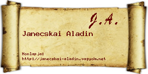 Janecskai Aladin névjegykártya